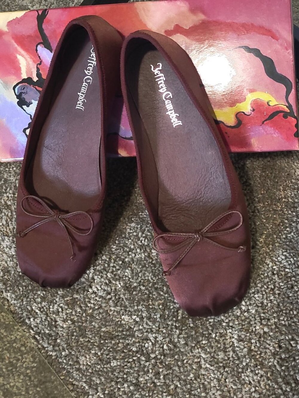 Jeffrey Campbell Aurora Ballerina Flats US 9 Chocalate Satin